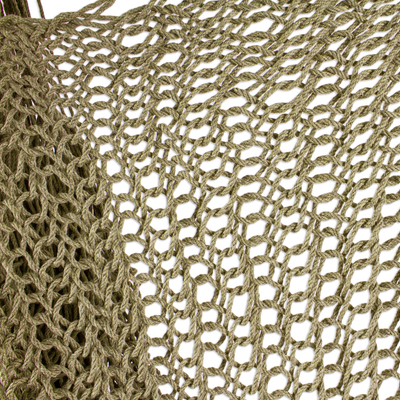 Cotton rope hammock swing, 'Grey Cascade' (Single) - Grey Cotton Hammock Swing Chair from Mexico (Single)