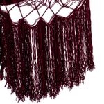 Cotton hammock swing, 'Sea Breezes in Bordeaux' - Burgundy Fringed Cotton Rope Mayan Hammock Swing from Mexico