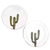 Platos llanos de cerámica, 'Saguaro' (par) - Platos llanos de cerámica con motivo de cactus (par)