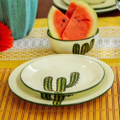 Ceramic salad plates, Saguaro (pair)
