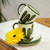 Ceramic cups and saucers, 'Saguaro' (pair) - Cactus-Themed Cups and Saucers (Pair) thumbail