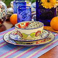 Ceramic dinner plates, Colors of Mexico (pair)