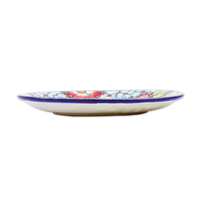 Ceramic salad plates, 'Colors of Mexico' (pair) - Multicolored Ceramic Salad Plates (Pair)