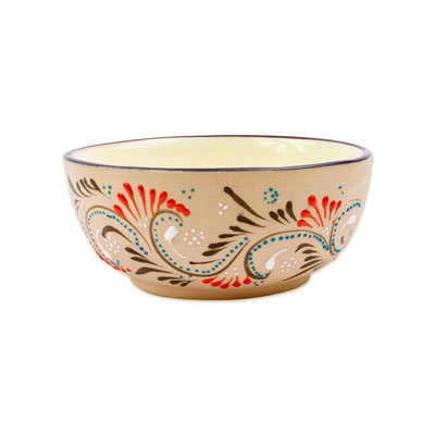 Ceramic bowls, 'Colibri' (pair) - Hand Painted Soup or Cereal Bowls (Pair)