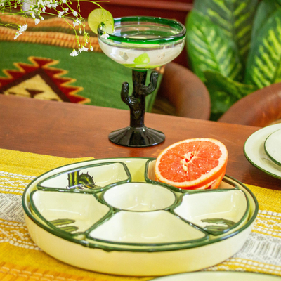 Ceramic appetizer platter, Saguaro