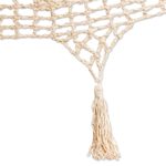 Cotton rope hammock, 'Veranda in Beige' (Triple) - Beige Tasseled Cotton Hammock (Triple) From Mexico