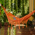 Cotton rope hammock, 'Mirage in Orange' (Triple) - Orange Macrame Style Cotton Hammock from Mexico (Triple) thumbail