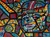 'Geometría Olmeca' - Pintura de cabeza olmeca original en negrita