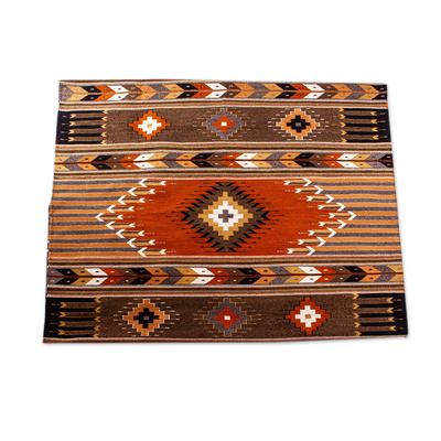 Zapotec wool rug, 'Eyes of the Gods' (6.5 x 10) - Zapotec Wool Area Rug (10 x 6.5) from Mexico
