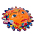 Talavera style ceramic plaque, 'Señor Sol' - Orange Talavera Style Sun Wall Plaque from Mexico (image 2c) thumbail