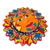 Talavera style ceramic plaque, 'Pure Sun' - Colorful Floral Talavera Style Sun Wall Plaque from Mexico (image 2b) thumbail