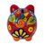 Ceramic decorative accent, 'Flower Piggy' - Hand Painted Talavera Style Decorative Accent (image 2d) thumbail