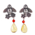 Amber and carnelian dangle earrings, 'Golden Bees' - Bee-Themed Amber Dangle Earrings from Mexico (image 2a) thumbail