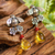 Amber and carnelian dangle earrings, 'Golden Bees' - Bee-Themed Amber Dangle Earrings from Mexico (image 2b) thumbail