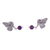 Amethyst dangle earrings, 'Dreamy Monarchs' - Monarch Butterfly Dangle Earrings from Mexico (image 2b) thumbail