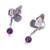 Amethyst dangle earrings, 'Dreamy Monarchs' - Monarch Butterfly Dangle Earrings from Mexico