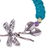 Sterling silver beaded bracelet, 'Dragonfly Embrace' - Reconstituted Turquoise Beaded Bracelet from Mexico (image 2b) thumbail