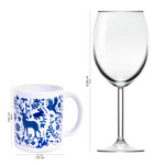 Ceramic mug, 'Blue Otomi' - Artisan Crafted Otomi Blue Birds and Flowers Ceramic Mug