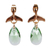 Swarovski crystal dangle earrings, 'Whale Tales' - 14k Gold-Plated Green Swarovski Dangle Earrings from Mexico