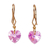 Gold-plated Swarovski crystal earrings, 'Melon Hearts' - Gold-Plated Swarovski Crystal Earrings from Mexico