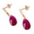 Gold-plated Swarovski dangle earrings, 'Berry Drops' - 14k Gold-Plated Pink Swarovski Dangle Earrings from Mexico (image 2b) thumbail