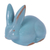 Ceramic figurine, 'Blue Rabbit' (7.5 inch) - Signed Handcrafted 7.5 inch Blue Rabbit Ceramic Figurine