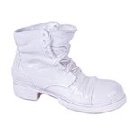 Ceramic figurine, 'Sturdy White Boot' - Realistic White Boot Ceramic Figurine from Mexico