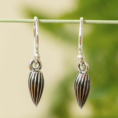 925 sterling silver dangle earrings, 'Strawberry Girl' - 925 Sterling Silver Dangle Earrings from Mexico