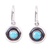 Turquoise drop earrings, 'Gaia' - Petite Taxco Silver and Reconstituted Turquoise Earrings (image 2a) thumbail