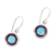 Turquoise drop earrings, 'Gaia' - Petite Taxco Silver and Reconstituted Turquoise Earrings (image 2b) thumbail