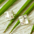 Silver stud earrings, 'Parable' - 950 Silver Hammered Square Stud Earrings from Mexico (image 2b) thumbail