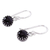 Obsidian dangle earrings, 'Nighttime' - Taxco Silver and Obsidian Dangle Earrings from Mexico (image 2b) thumbail