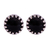 Obsidian stud earrings, 'Night Elegance' - Taxco Silver Stud Earrings with Obsidian from Mexico thumbail