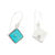 Turquoise dangle earrings, 'Turquoise Squares' - Square Turquoise Dangle Earrings from Mexico (image 2b) thumbail