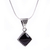 Obsidian pendant necklace, 'Black Splendor' - Taxco Silver and Obsidian Pendant Necklace from Mexico (image 2b) thumbail