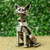 Escultura de metal reciclado - Escultura de gato bigotudo de metal reciclado de México