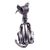 Recycled metal sculpture, 'Whiskered Cat' - Recycled Metal Whiskered Cat Sculpture from Mexico (image 2c) thumbail
