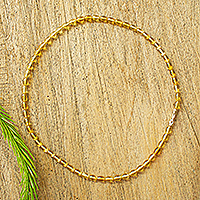 Amber beaded necklace, 'Ancient Gold' - Amber Bead Necklace from Mexico