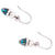 Sterling silver dangle earrings, 'Blue And Golden Pendulums' - Pendulum-Shaped Taxco Dangle Earrings from Mexico