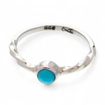 Sterling silver solitaire ring, 'Elegant Essence' - Reconstituted Turquoise Solitaire Ring from Mexico