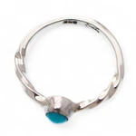 Sterling silver solitaire ring, 'Elegant Essence' - Reconstituted Turquoise Solitaire Ring from Mexico