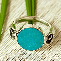 Featured review for Sterling silver and turquoise ring, Calla Lilly Turquoise