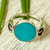 Sterling silver and turquoise ring, 'Calla Lilly Turquoise' - Taxco Silver Lilly Reconstituted Turquoise Cocktail Ring thumbail