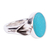 Sterling silver and turquoise ring, 'Calla Lilly Turquoise' - Taxco Silver Lilly Reconstituted Turquoise Cocktail Ring (image 2a) thumbail