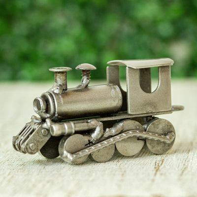Mini Train Hand Crafted Recycled Metal Art Sculpture Figurine
