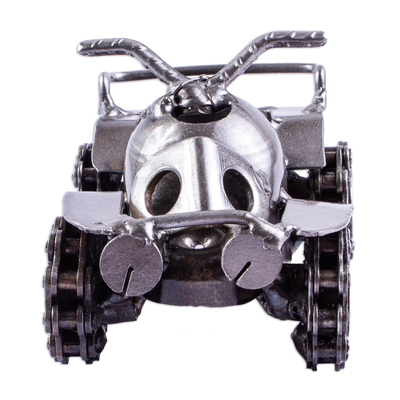 Upcycled auto part sculpture, 'Rustic Mini Quad Bike' - Recycled Auto Part Mini-4 Wheeler ATV Sculpture from Mexico