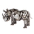 Upcycled auto part sculpture, 'Rustic Mother Rhino' - Recycled Auto Part Mother Rhino Sculpture from Mexico (image 2d) thumbail