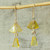 Amber dangle earrings, 'Golden Legends' - 925 Sterling Silver and Amber Dangle Earrings from Mexico (image 2) thumbail