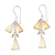 Amber dangle earrings, 'Golden Legends' - 925 Sterling Silver and Amber Dangle Earrings from Mexico thumbail