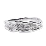 Sterling silver band ring, 'Textured Style' - Sterling Silver Ring with Combined Textures from Mexico
